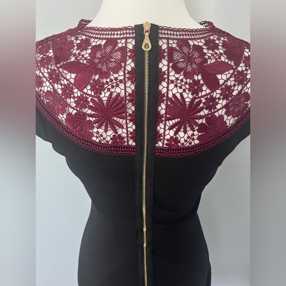 ERDEM Saks Fifth Ave‎ Lorna Dress Ponte Jersey Black Size 4 Sleeveless Lace NEW - Picture 10 of 16